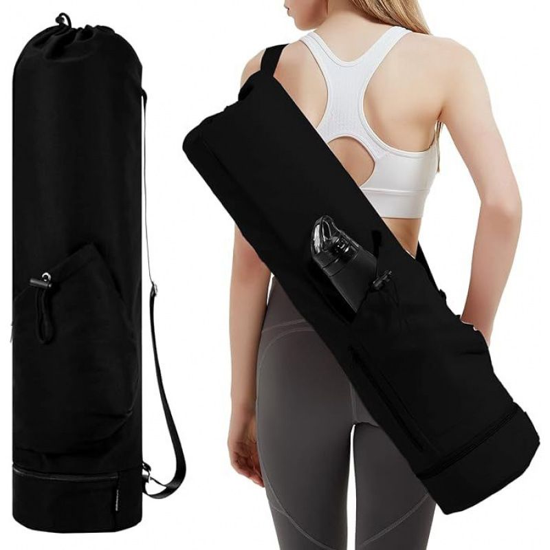 Yoga Mat Bag With Water Bottle Pocket And Bottom Wet Bag Sports Strap Multi Functional Storage Bag_desvips.com