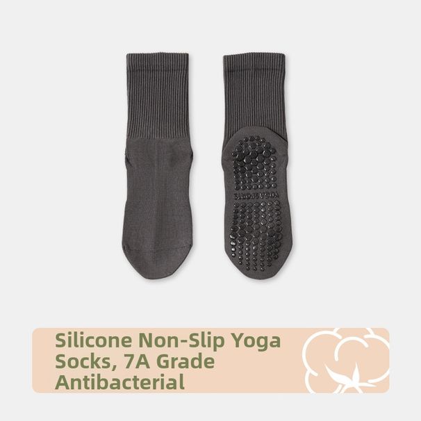 Women's Yoga Socks Mid Calf Non Slip Cotton Sports Fitness Dance Pilates Indoor Floor Socks For Spring And Summer_desvips.com