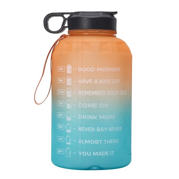 1 gallon sports kettle Plastic Bounce Cup Frosted Gradient Fitness Space Cup Large capacity kettle 3.78L_desvips.com