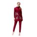 Muslim Swimwear Women's Contrasted Three-piece Swimsuit Conservative Swimsuit_desvips.com