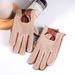 Men's Classic Real Leather Retro Unlined Driving Knitted Sports Riding Equestrianism Touch Screen Short Gloves_desvips.com