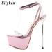 Eilyken Pink Sweet Ankle New Buckle Strap Women's Sandals PVC Quality Transparent Crystal Platform Summer Fashion High_desvips.com
