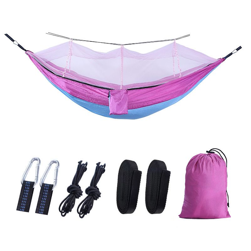 Parachute Cloth Mosquito Net Hammock Outdoor Items 210t Nylon Spun Outdoor Hammock With Mosquito Net_desvips.com