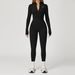 Cross-Border Tight Yoga Jumpsuit Outdoor Thermal One-Piece Running Fitness Suit Fleece-Lined Autumn Winter_desvips.com