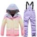 Children's Ski Suit Set For Girls Winter Outdoor Waterproof Warm Windproof Snowboard Thickened New Cross-Border Model_desvips.com
