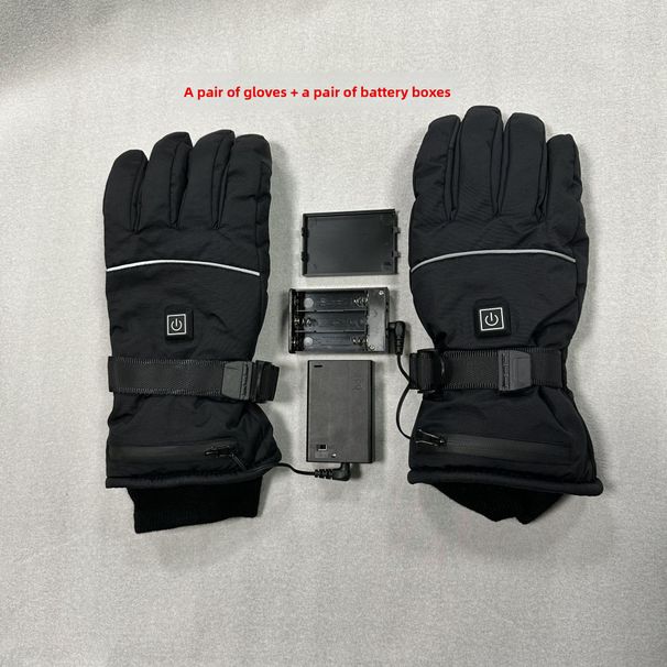 Winter Rechargeable Cycling Heating Outdoor Skiing Electric Heated Thickened Warm Touchscreen Gloves_desvips.com