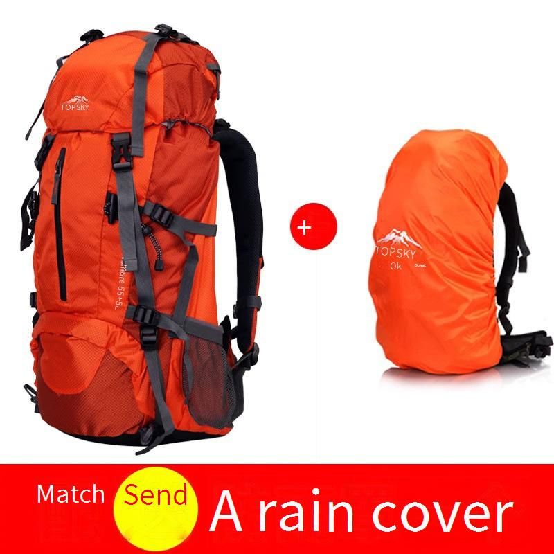 Topsky 50L Waterproof Hiking Backpack For Men & Women - Lightweight, Breathable, Anti-Shock, Expandable With SOS Whistle & Reflective Strips_desvips.com
