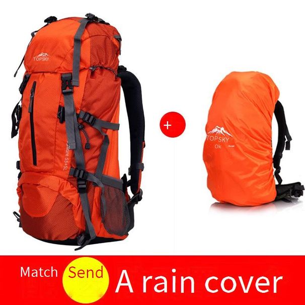 Topsky 50L Waterproof Hiking Backpack For Men & Women - Lightweight, Breathable, Anti-Shock, Expandable With SOS Whistle & Reflective Strips_desvips.com