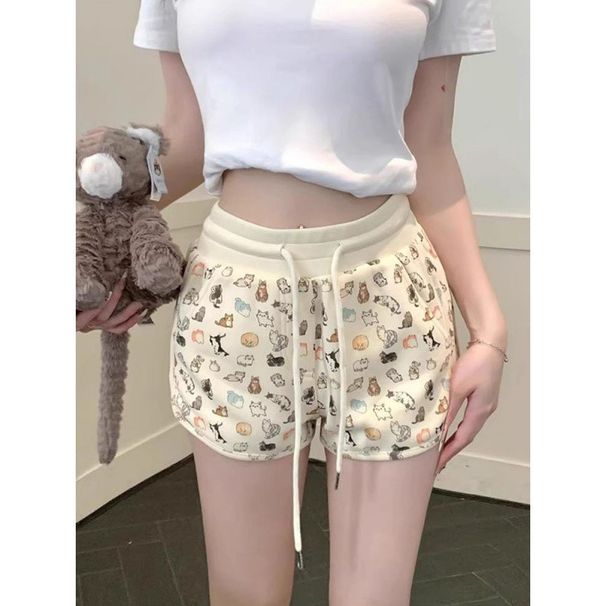 RenMou Printed Wide Leg Shorts, Children's Summer Thin Loose Fit, Slimming Look, Plus Size Casual Fitness, Yoga Hot Pants, Exclusive Supply_desvips.com