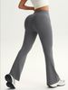 High Waisted Hip Lifting Flared Yoga Pants Nude Pilates Fitness Slim Wide Leg Trousers Sports & Outdoor Wear_desvips.com