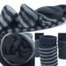 5 Pairs Large Fashion Business High Quality Stripe Black Gray Pure Men Cotton Sports Socks Size EU41-48_desvips.com