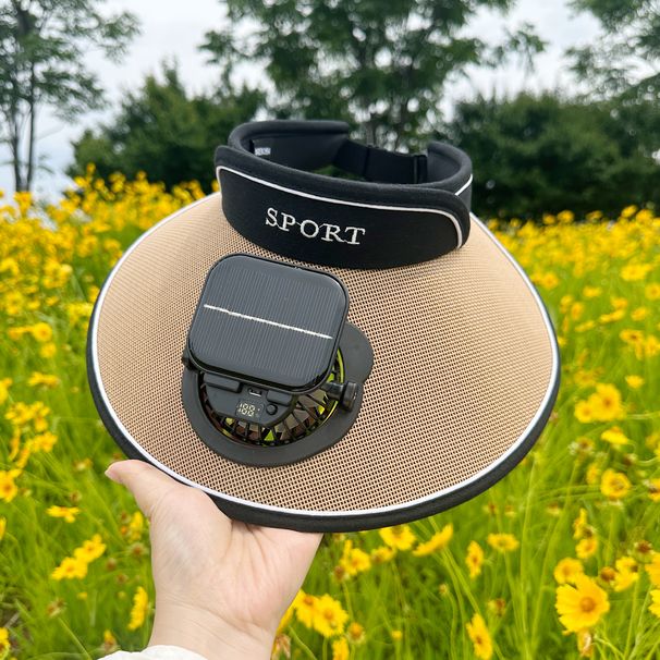 New Solar-Powered Charging Hat With Fan For Women, Wide Brim, Black Coating, Sunshade, Outdoor UV Protection, Open Top_desvips.com