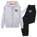 Men's Cotton Sweatshirt Hooded Cardigan Autumn Winter Fleece Sports Casual Set Zipper Hoodie Long Pants Sweatpants_desvips.com