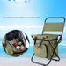 Portable Folding Chair With Cooler Lightweight Camping Chair With Backrest For Fishing Picnic Travel Insulated Ice Bag Stool_desvips.com