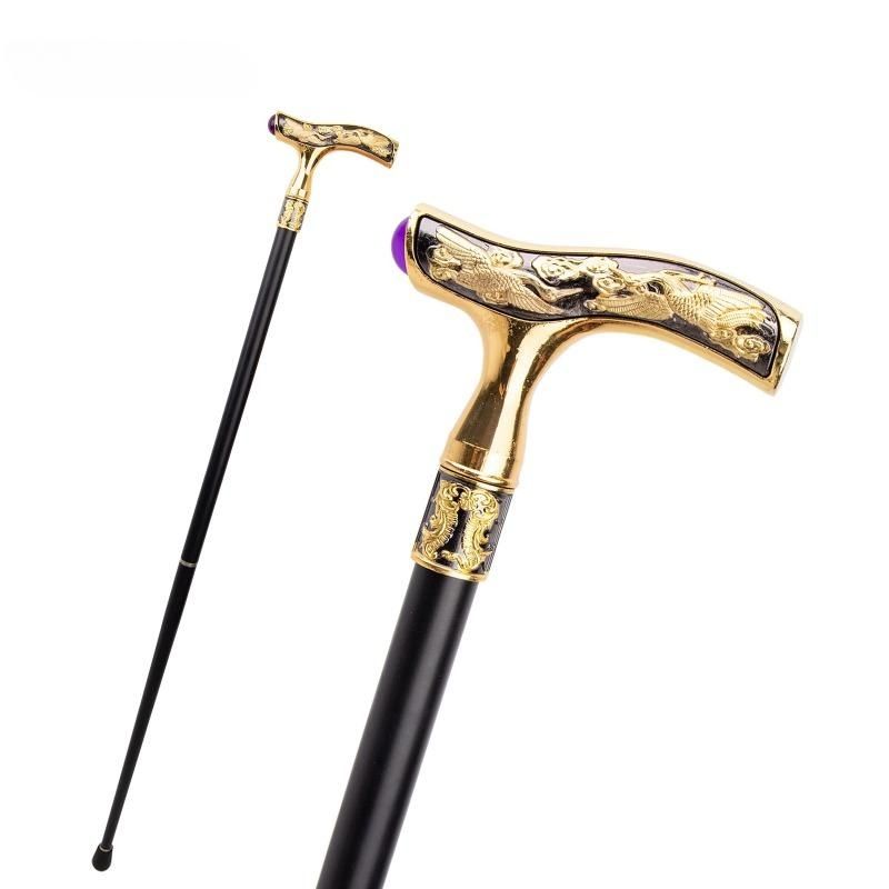 Crane Walking Cane Purple Gemstone Fashion Decorative Walking Stick Gentleman Elegant Cosplay Cane Knob Crosier 93cm_desvips.com