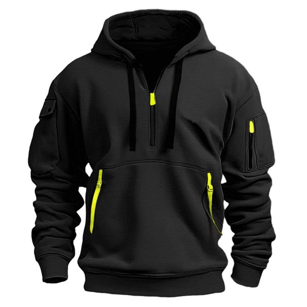 New Autumn Winter Hoodie, Hooded Sweatshirt With Zipper, Multi Pocket Pullover, Men's Sports And Casual Jacket_desvips.com
