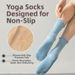 Women's Ruffled Hem Mid Calf Yoga Socks Non-Slip Solid Color Long Socks For Indoor Fitness And Pilates_desvips.com