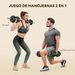Kit De Mancuernas 30kg 2 En 1 Con Barra De Pesas Mango Antideslizante Para Entrenamiento De Fuerza Verde_desvips.com