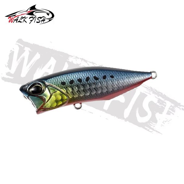WALK FISH 1Pcs 64mm 9g Popper Floating Fishing Lures 3D Eyes Topwater Bass Trout Pike Lure Wobblers Fishing Artificial Hard Bait_desvips.com