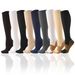 Women's Solid Color Sports Compression Stockings Long Calf Vein Flat Elastic Nurse Compression Stockings_desvips.com