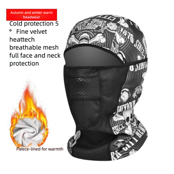 Autumn And Winter Cycling Thermal Headgear Unisex Hat Ski Mask Neck Warmer Windproof Cold-Proof Inner Liner_desvips.com
