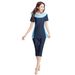 Muslim Swimwear Women's Swimsuit Muslim Conservative Swimsuit Loose Contrasting Color Two-piece Set Seaside Travel Hot Spring Suit_desvips.com
