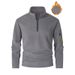 New Men's Fleece Sweatshirt Autumn Winter Half-Zip Pullover Stand Collar Jacket_desvips.com