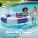Inflatable Blue Striped Double Swimming Ring With Net Tanning Lounge Chair Sunbathing Outdoor Water Adult Coke Cup Double Lying Ring Chair_desvips.com