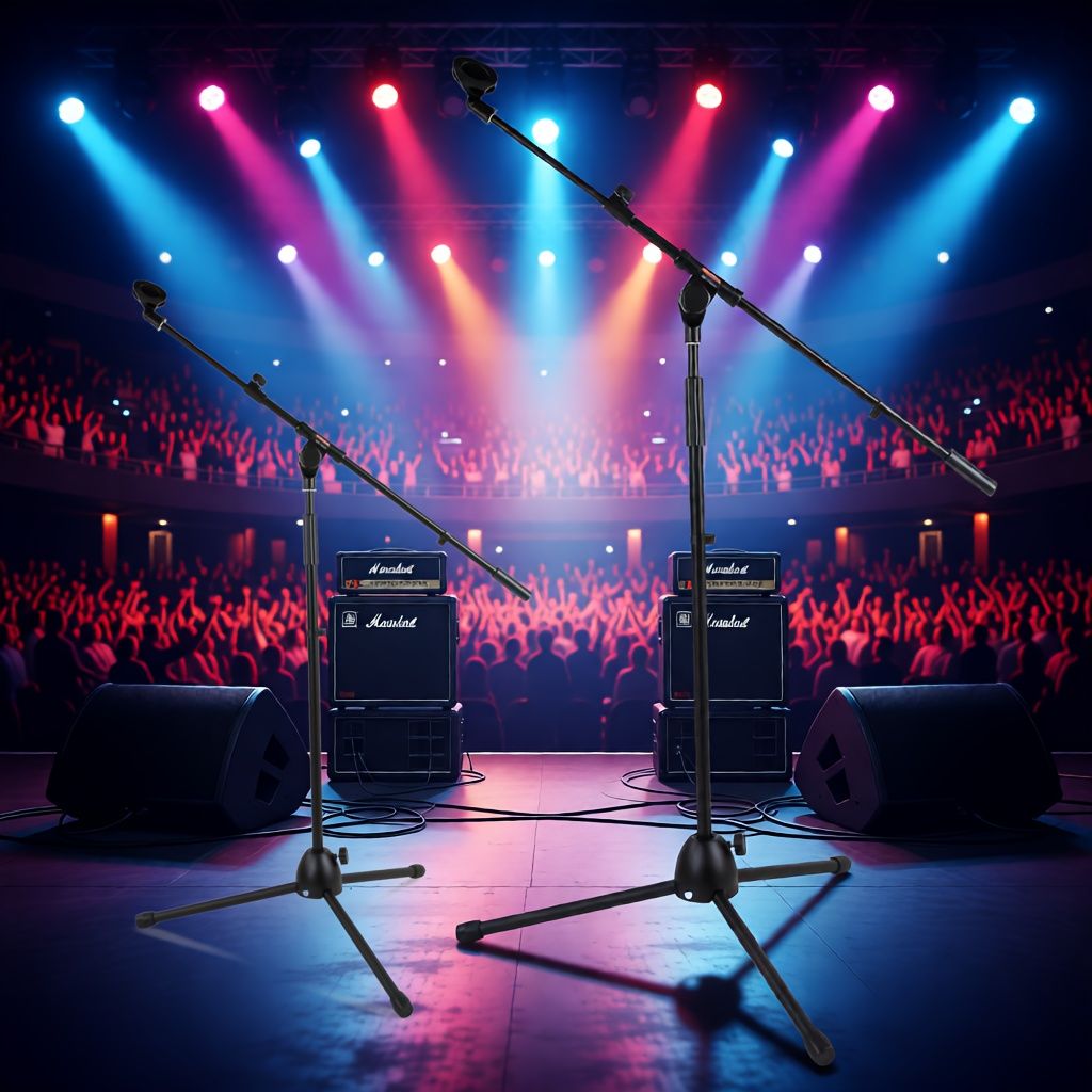Thickened And Reinforced Floor-standing Microphone Stand, Heavy-duty Microphone Stand, Height-adjustable Condenser Microphone, Stage Performance Microphone Stand, Foldable And Easy To Store, Perfect For Chinese New Year Gifts._desvips.com