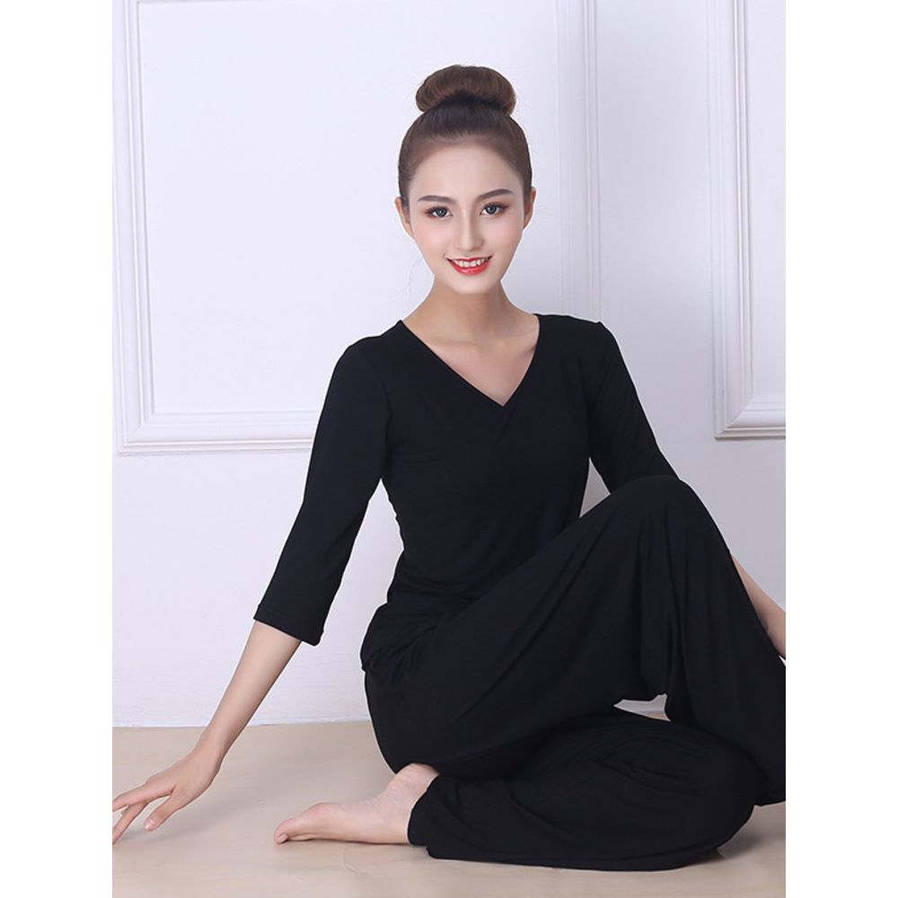 2026 Good-looking Outfit Set For Women, Dance Practice Fitness 2025 New Fashion Loose Yoga Beginner Modal_desvips.com