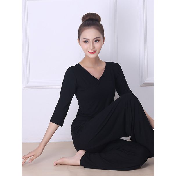 2026 Good-looking Outfit Set For Women, Dance Practice Fitness 2025 New Fashion Loose Yoga Beginner Modal_desvips.com