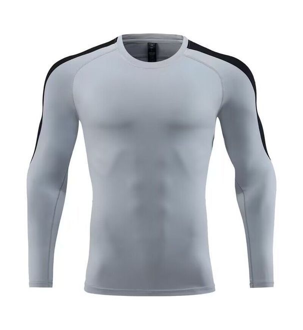 Men's Clothing Tights Long-Sleeved T-Shirt High Elastic Quick-Drying Breathable Sports Running Training Fitness Clothes Round Neck_desvips.com