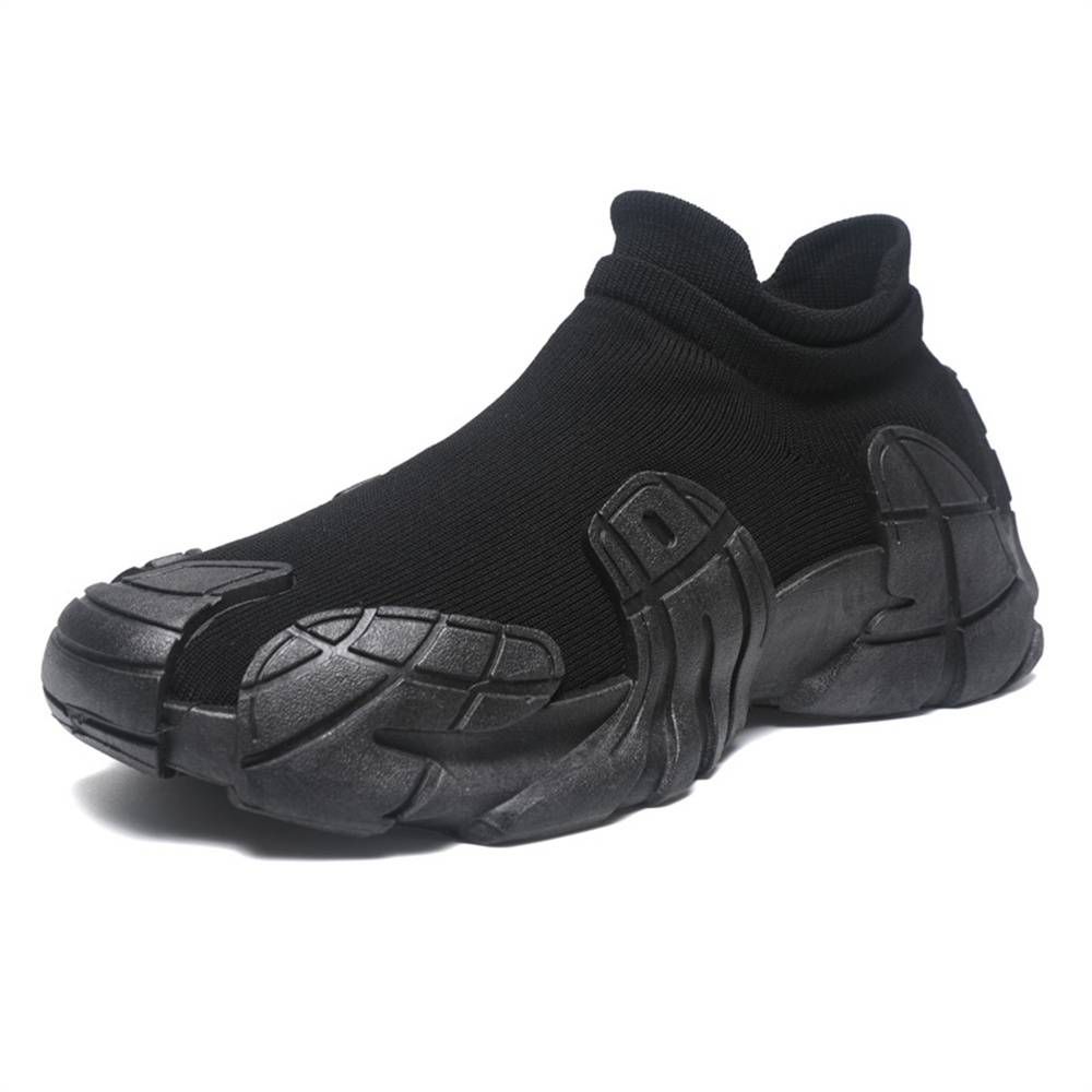 2025 Fashion Sneakers Men's Kniting Breathable Low Help Thick Sole Non-Slip Wear-Resistant Socks Running Shoes 39-45_desvips.com