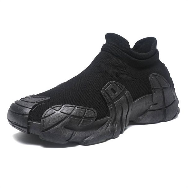 2025 Fashion Sneakers Men's Kniting Breathable Low Help Thick Sole Non-Slip Wear-Resistant Socks Running Shoes 39-45_desvips.com