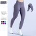 Women's Yoga Pants – Cross-Waist Ruffle Hem Running Tights, High-Stretch Breathable Fabric, Seamless Comfort For Gym, Pilates & Lounge_desvips.com