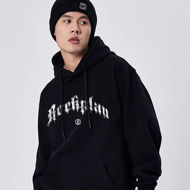 Winter Dark Forest American Vintage Hooded Sweatshirt Pure Cotton Fleece Hoodie Street Style Unisex_desvips.com