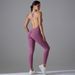 Backless Halter Neck Yoga Bodysuit Quick Drying Sports Jumpsuit Peach Shaped Hip Lifting Tight for Running Fitness_desvips.com