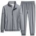 2026 Fashion Tracksuits Youth/Men Stand Collar Zipper Jacket + Lace-Up Sweatpants Cotton Loose Two-Piece Sport Suits M-8XL_desvips.com