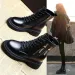 soled 2024 Fashion New Thick Comfortable Durable Explosive Short Sleeves Trendy And Versatile Black Boots Lhshoe_desvips.com