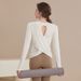LazyZoom Yoga Clothes For Women 2025 New Loose Slimming Sports Top Long Sleeve Cover-Up Pilates Training Fitness Shirt_desvips.com