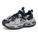 2026 Fashion European Station Sneakers Youth/Men PU+Mesh Low Top Lace-Up Thick Sole Non-Slip Wear-Resistant Running Shoes_desvips.com