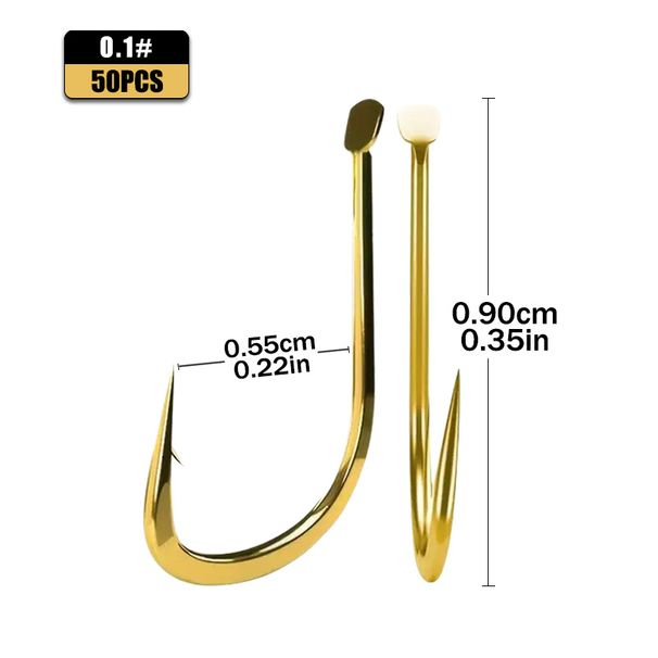 50PCS Right Mouth Crooked Mouth Has Thorns Gold High Carbon Steel Silver Carp Bighead Mouth Big Fish Specializing In Hook_desvips.com