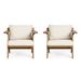 Christopher Knight Home Arcola Outdoor Club Chair With Cushion - Acacia Wood - Teak/Beige (Set Of 2)_desvips.com