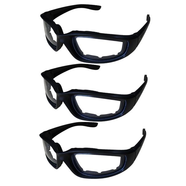 3 Paar Fahren Reitbrille Anti-Staub Outdoor Sport Brillen Motorrad Radfahren Sonnenbrille Windbeständig Schutzbrille UV400 Klare Linse_desvips.com