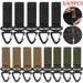 3/5pcs Military Tactical Hanging Nylon Molle Backpack Belt Buckle D-Shaped Outdoor Climbing Carabiner EDC Keychain Hook_desvips.com