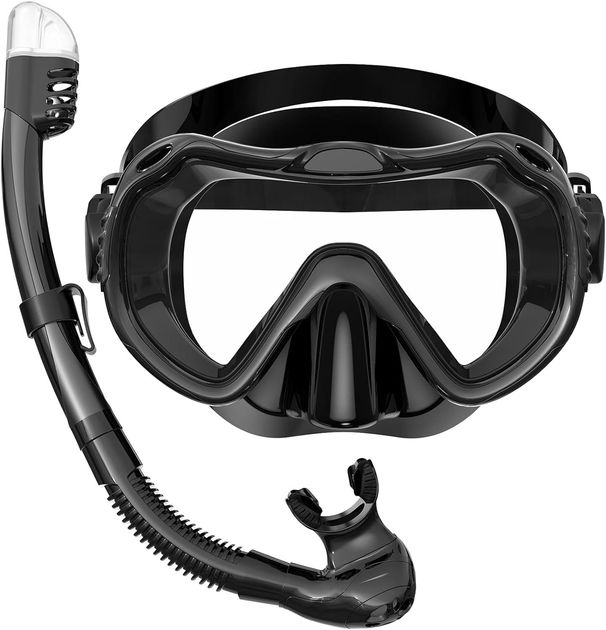 Snorkeling Goggles Set Snorkeling Mask Full Dry Goggles Breathing Tube Scuba Diving Set_desvips.com