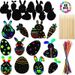 cards For Children, Colorful Eggs, Easter Novelty Bunny Ornaments, Party Scratch Art_desvips.com