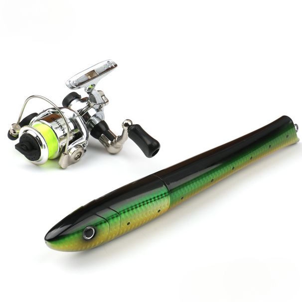 Meiyu Fish-Shaped Pen Portable Pocket Set Mini For Ice And Raft Fishing Small Fish Rod 1.6m FX_desvips.com