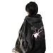 Extra Large American High Street Spider Print Hoodie For Men Women, Autumn And Winter Washed Vintage Couple Long Sleeve_desvips.com