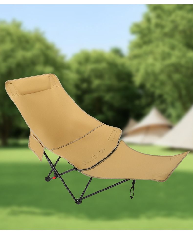 Outdoor Adjustable Folding Recliner Portable Camping Sitting And Lying Nap With Legs Moon Chair_desvips.com